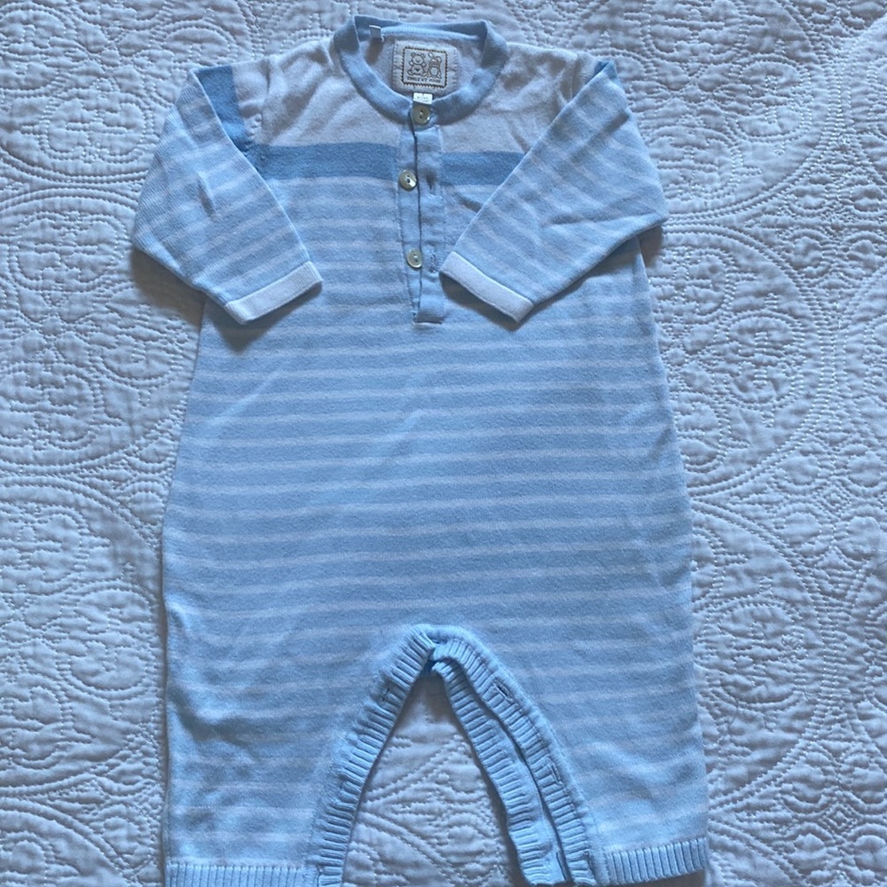 EMILE ET ROSE Newborn Baby Boy Romper and Hat - size 3 months